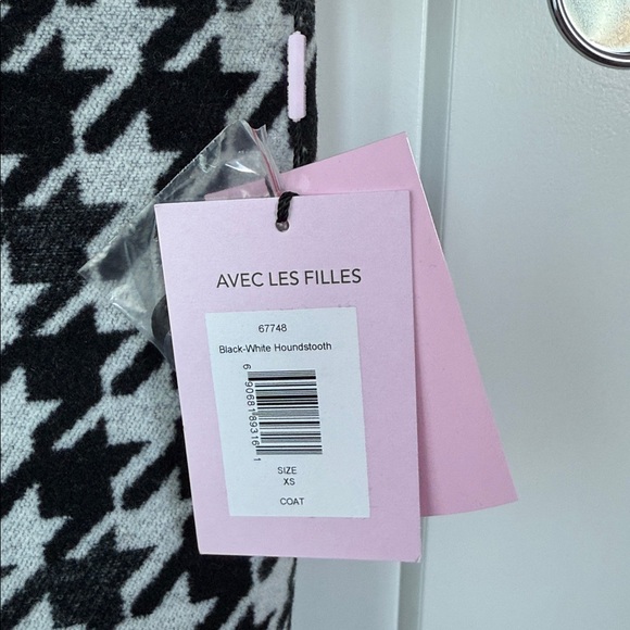 Avec Les Filles Black White Houndstooth Coat - BNWT - Picture 4 of 5